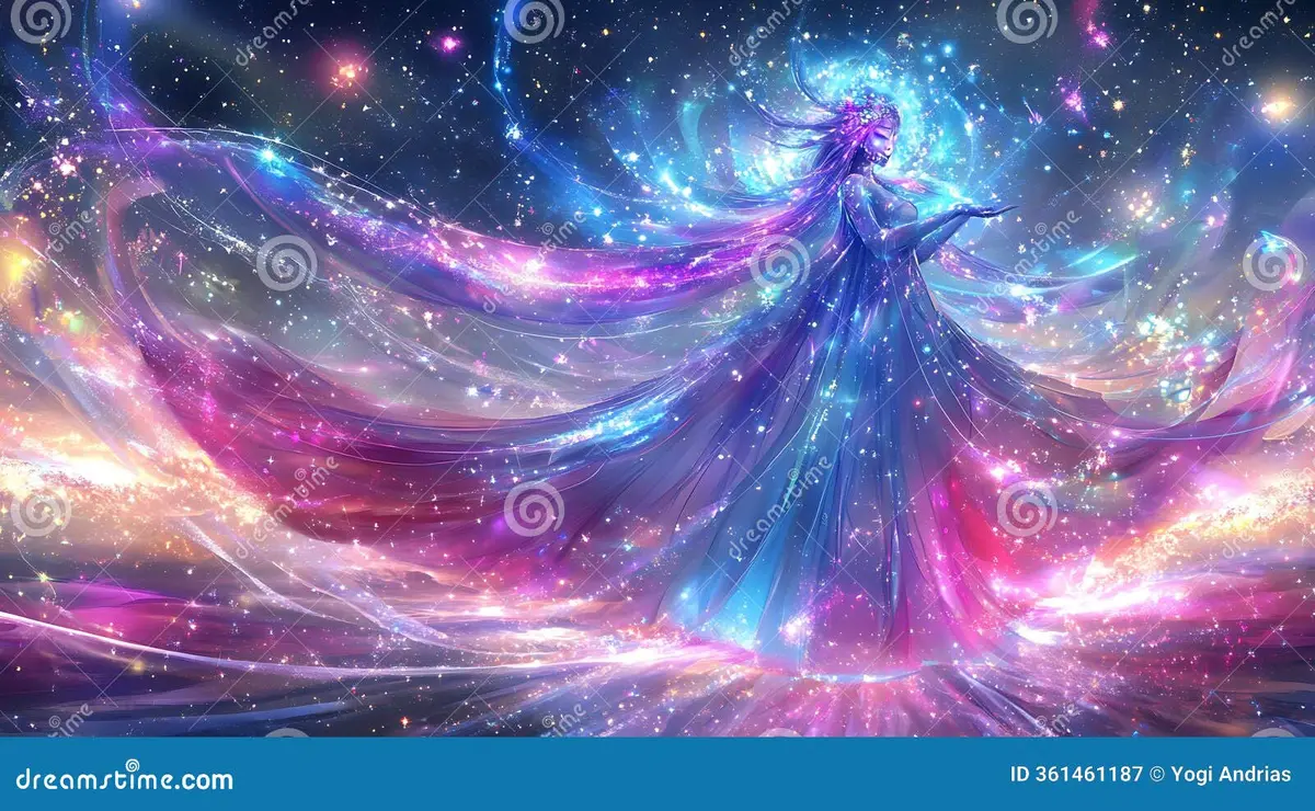买马网站星空女神幻想插画